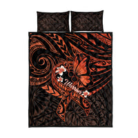 Polynesia Leukemia Awareness Month Quilt Bed Set Warrior Butterfly Polynesian Orange Ribbon LT14 - Polynesian Pride