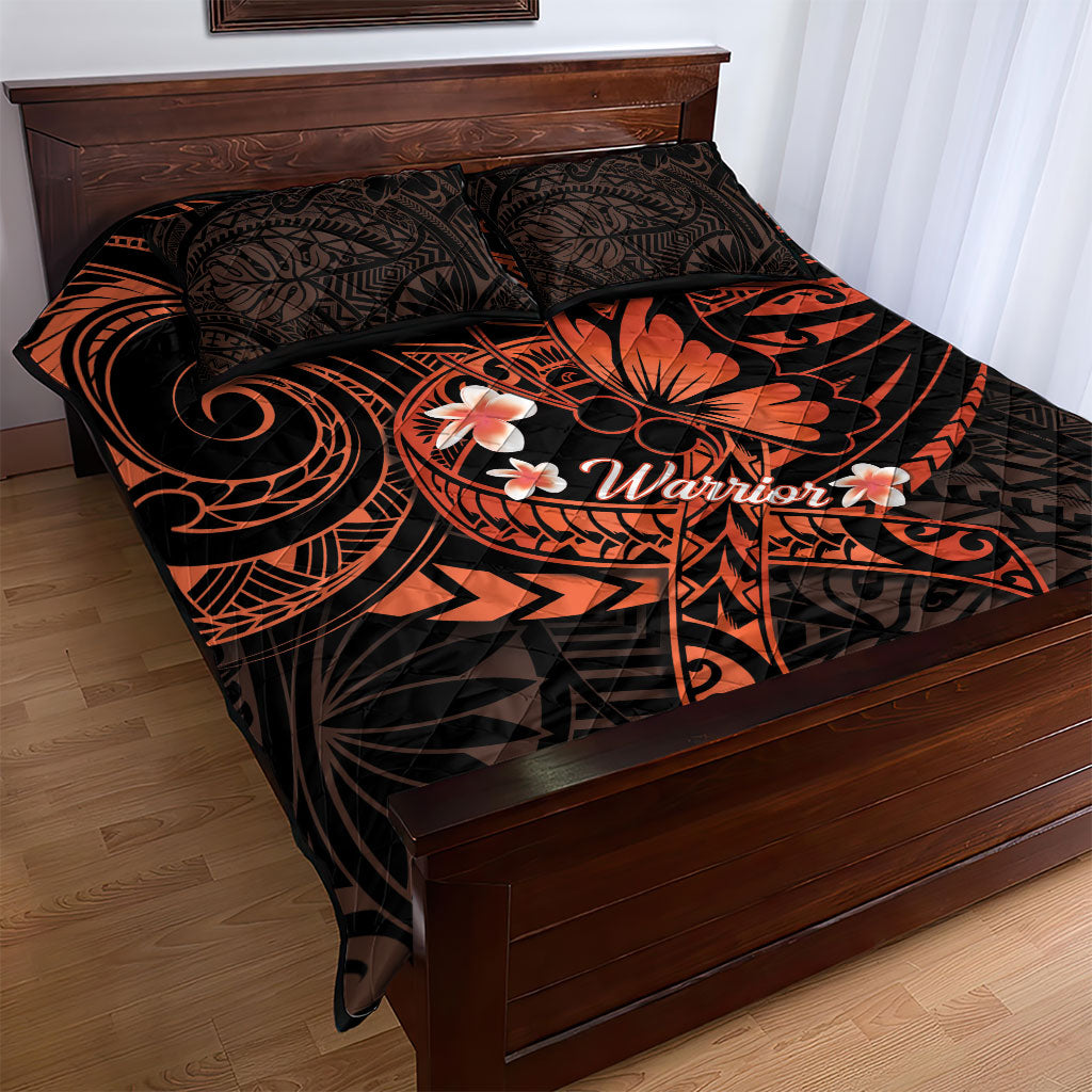 Polynesia Leukemia Awareness Month Quilt Bed Set Warrior Butterfly Polynesian Orange Ribbon LT14 - Polynesian Pride
