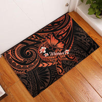 Polynesia Leukemia Awareness Month Rubber Doormat Warrior Butterfly Polynesian Orange Ribbon LT14 - Polynesian Pride