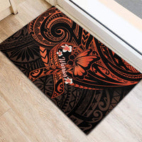 Polynesia Leukemia Awareness Month Rubber Doormat Warrior Butterfly Polynesian Orange Ribbon LT14 - Polynesian Pride