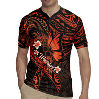 Polynesia Leukemia Awareness Month Rugby Jersey Warrior Butterfly Polynesian Orange Ribbon LT14 - Polynesian Pride