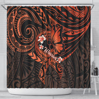 Polynesia Leukemia Awareness Month Shower Curtain Warrior Butterfly Polynesian Orange Ribbon LT14 - Polynesian Pride
