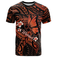 Polynesia Leukemia Awareness Month T Shirt Warrior Butterfly Polynesian Orange Ribbon LT14 Orange - Polynesian Pride