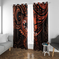 Polynesia Leukemia Awareness Month Window Curtain Warrior Butterfly Polynesian Orange Ribbon LT14 With Grommets Orange - Polynesian Pride
