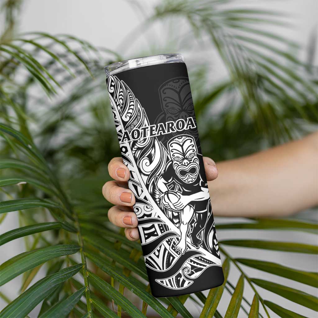 New Zealand And England Rugby Skinny Tumbler World Cup All Black Combine Red Roses LT14 - Polynesian Pride