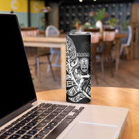 New Zealand And England Rugby Skinny Tumbler World Cup All Black Combine Red Roses LT14 - Polynesian Pride