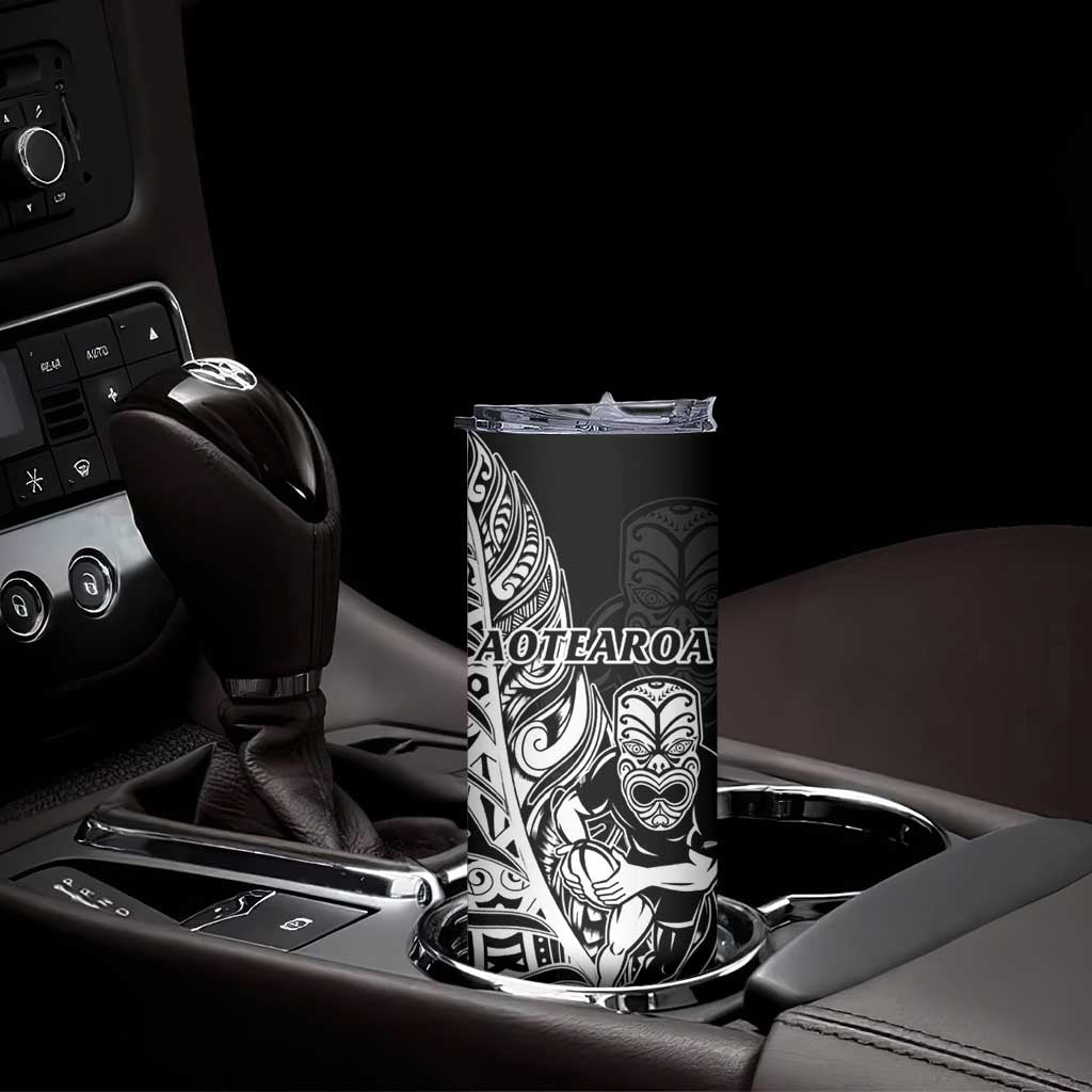 New Zealand And England Rugby Skinny Tumbler World Cup All Black Combine Red Roses LT14 - Polynesian Pride