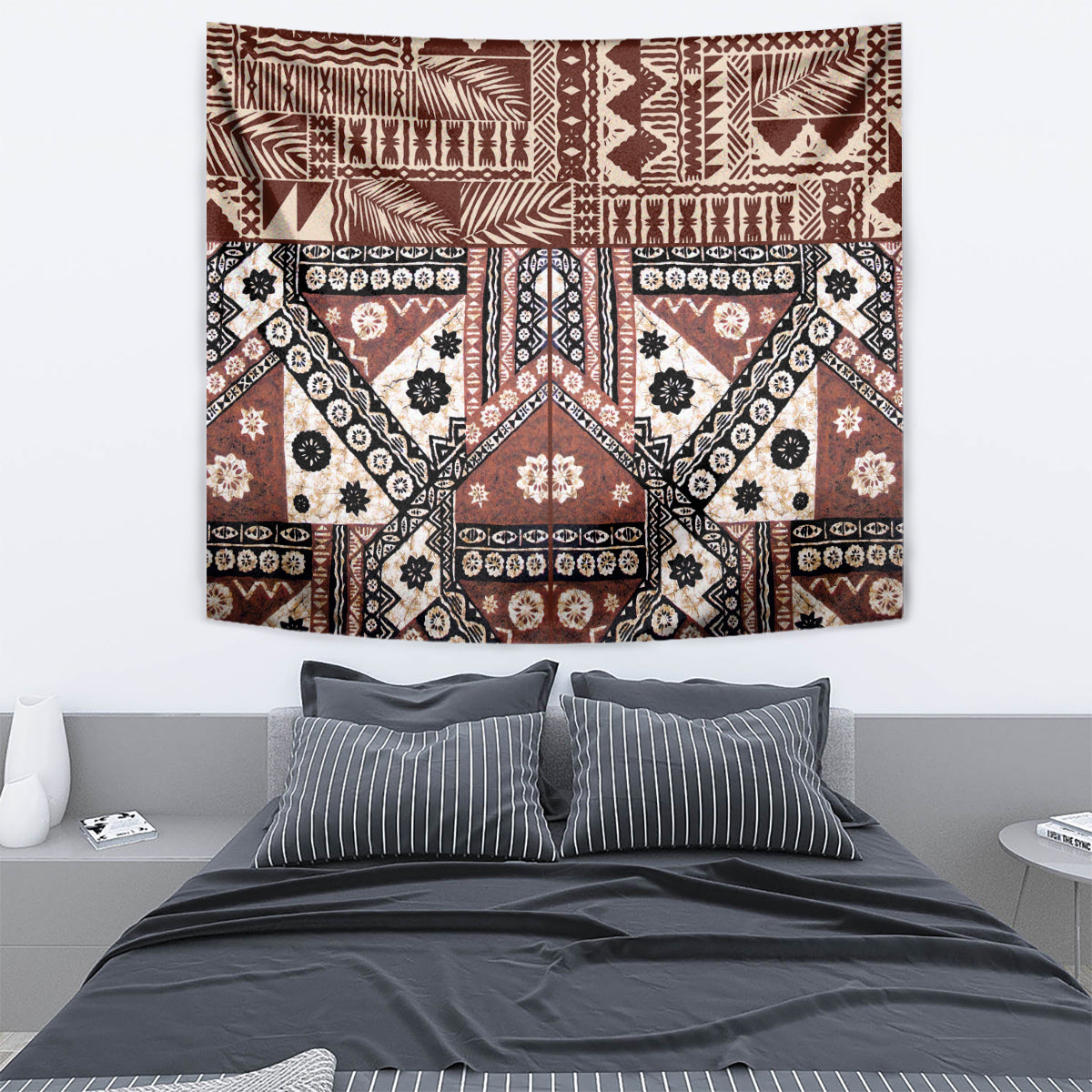 Bula Fiji Tapestry Unique Masi Tapa Pattern LT14