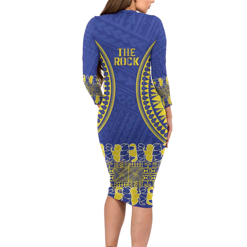 Fakaalofa Lahi Atu Niue Family Matching Long Sleeve Bodycon Dress and Hawaiian Shirt Siapo Pattern With Puakenikeni LT14 - Polynesian Pride