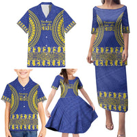 Fakaalofa Lahi Atu Niue Family Matching Puletasi and Hawaiian Shirt Siapo Pattern With Puakenikeni LT14 - Polynesian Pride