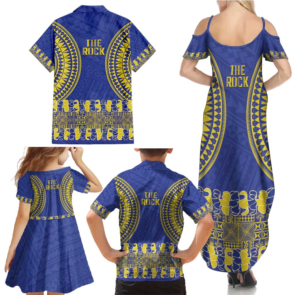 Fakaalofa Lahi Atu Niue Family Matching Summer Maxi Dress and Hawaiian Shirt Siapo Pattern With Puakenikeni LT14 - Polynesian Pride