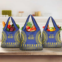 Fakaalofa Lahi Atu Niue Grocery Bag Siapo Pattern With Puakenikeni