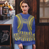 Fakaalofa Lahi Atu Niue Ugly Christmas Sweater Siapo Pattern With Puakenikeni LT14 - Polynesian Pride