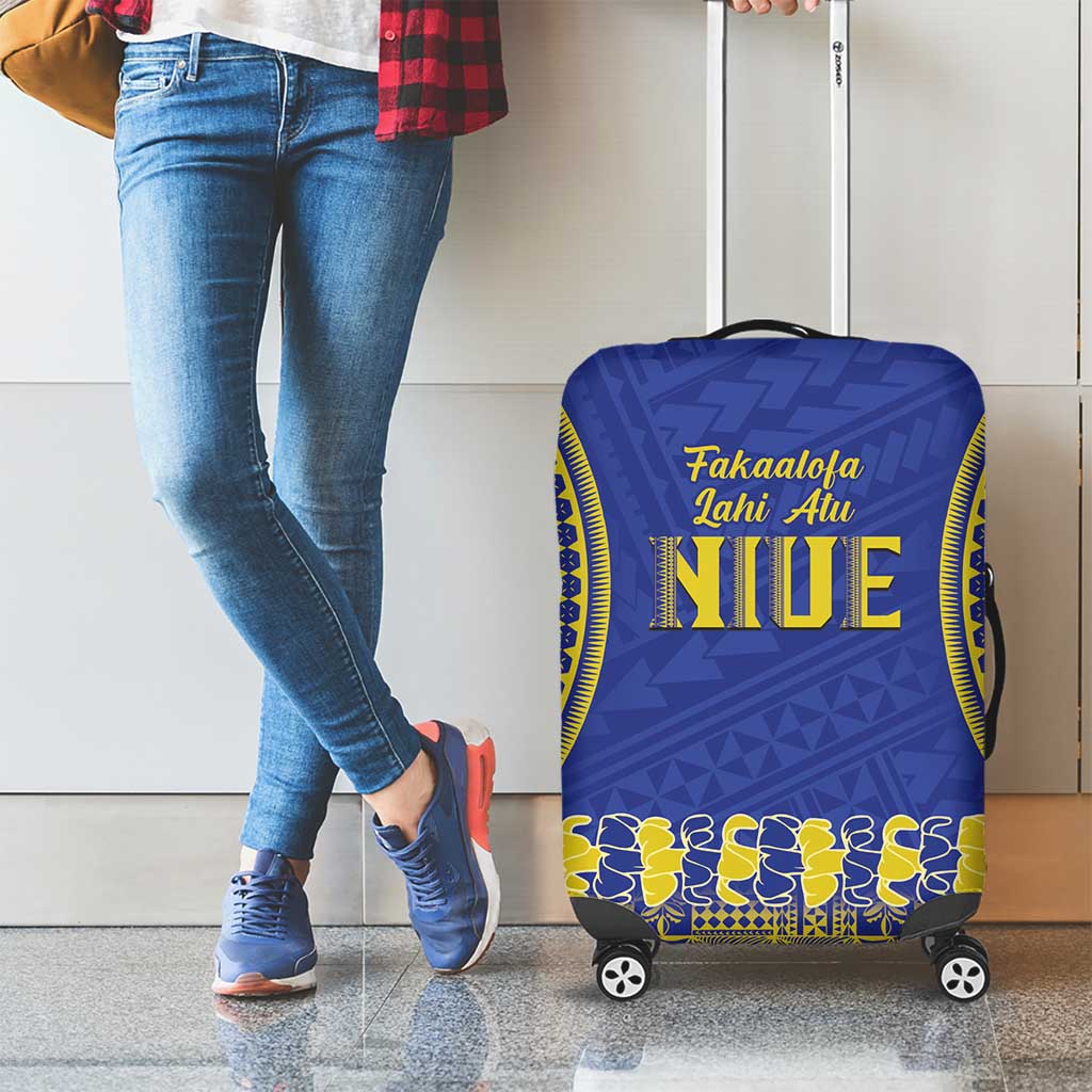 Fakaalofa Lahi Atu Niue Luggage Cover Siapo Pattern With Puakenikeni LT14 - Polynesian Pride