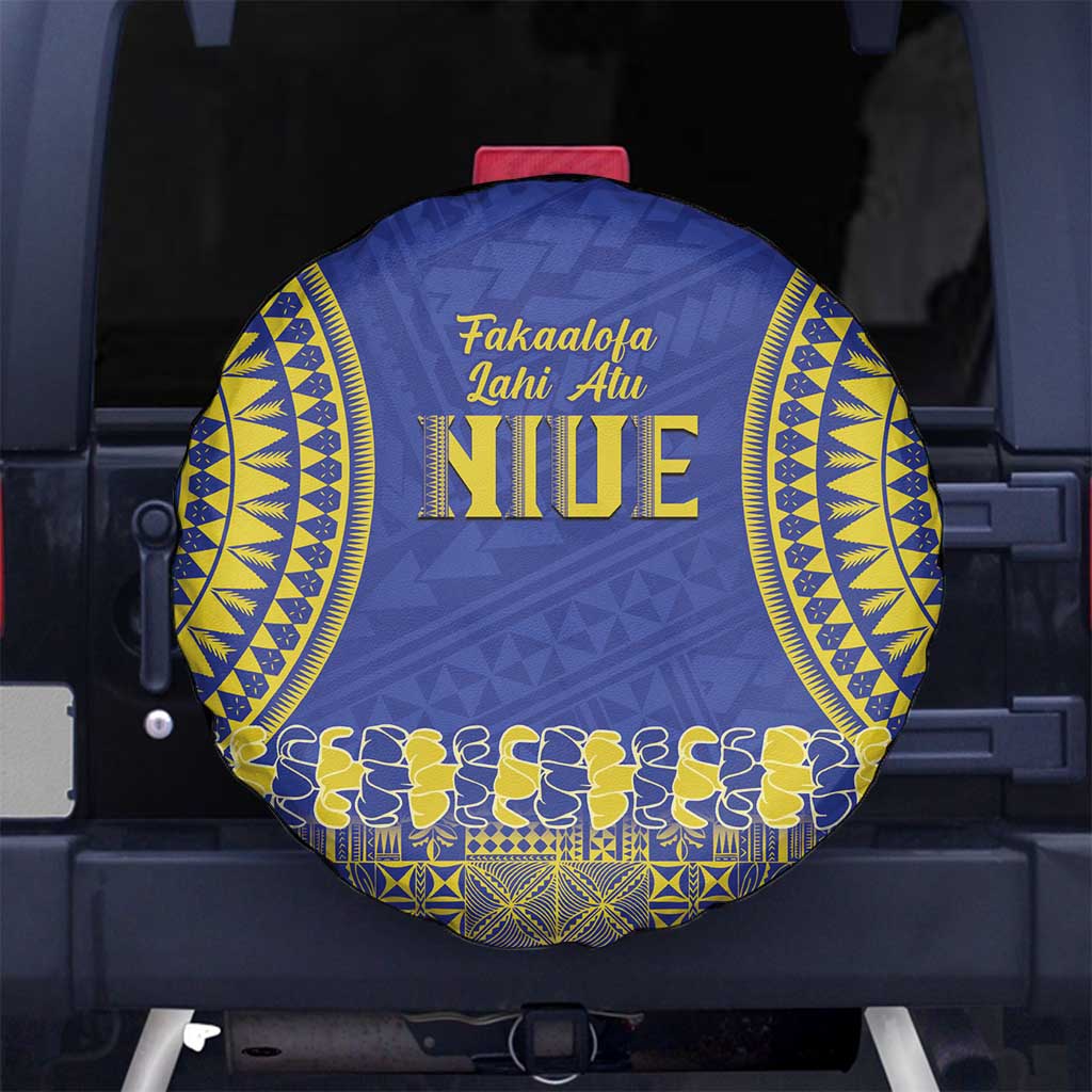 Fakaalofa Lahi Atu Niue Spare Tire Cover Siapo Pattern With Puakenikeni LT14 - Polynesian Pride