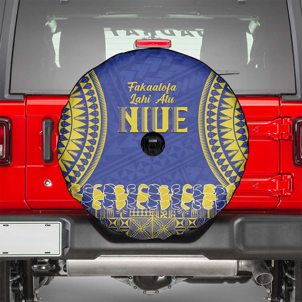 Fakaalofa Lahi Atu Niue Spare Tire Cover Siapo Pattern With Puakenikeni LT14 - Polynesian Pride