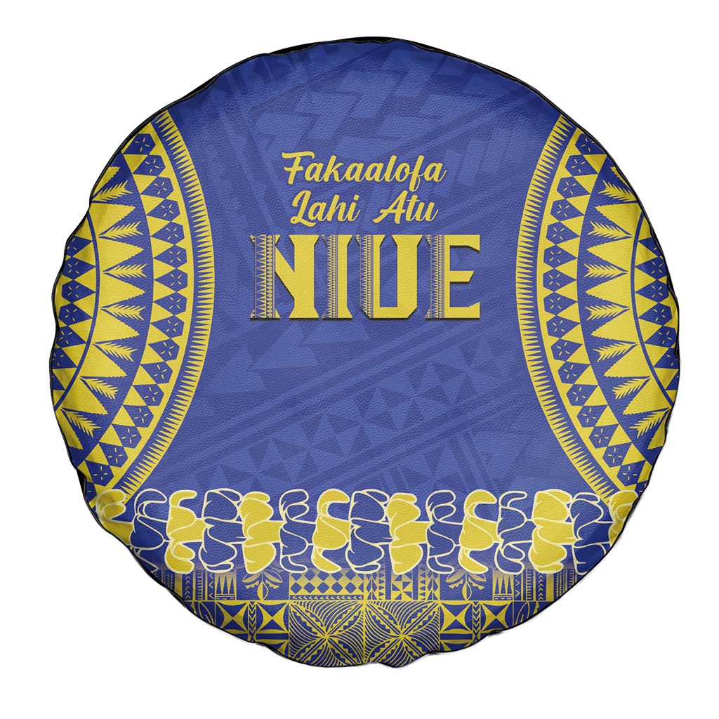 Fakaalofa Lahi Atu Niue Spare Tire Cover Siapo Pattern With Puakenikeni LT14 - Polynesian Pride