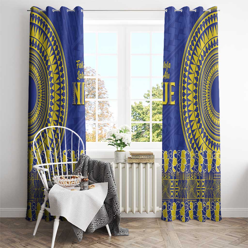 Fakaalofa Lahi Atu Niue Window Curtain Siapo Pattern With Puakenikeni LT14 - Polynesian Pride