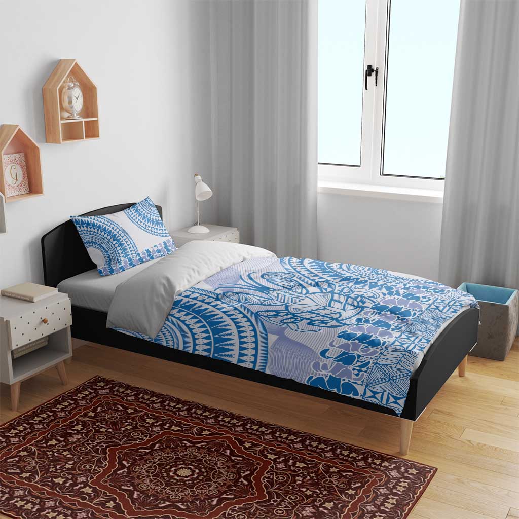 Niue Language Week Bedding Set The Rock Coconut Crab - Siapo Blue Pastel