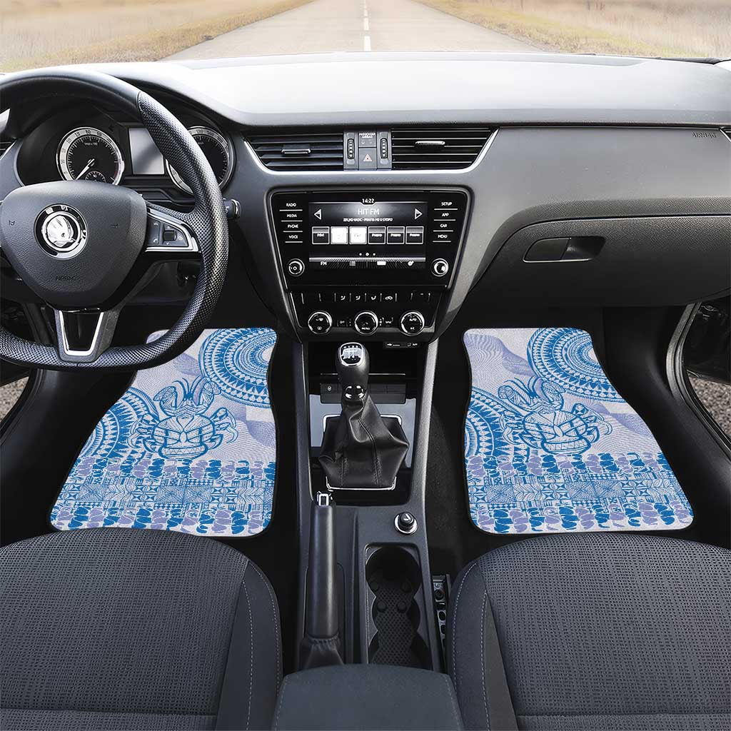 Niue Language Week Car Mats The Rock Coconut Crab - Siapo Blue Pastel