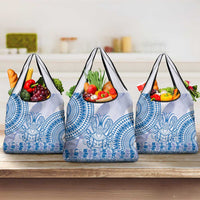 Niue Language Week Grocery Bag The Rock Coconut Crab - Siapo Blue Pastel
