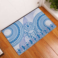 Niue Language Week Rubber Doormat The Rock Coconut Crab - Siapo Blue Pastel LT14 - Polynesian Pride