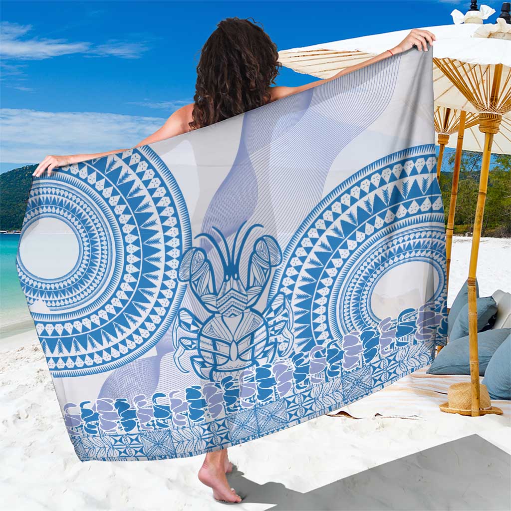 Niue Language Week Sarong The Rock Coconut Crab - Siapo Blue Pastel