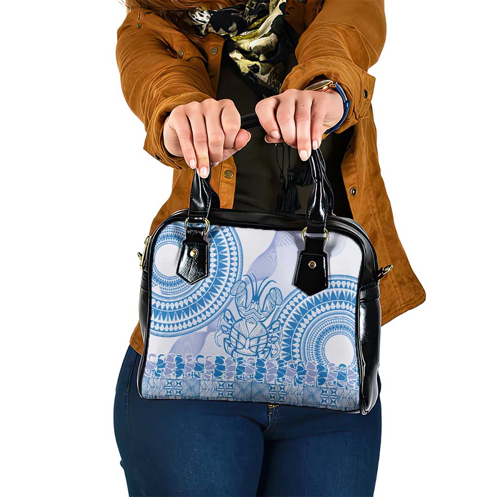 Niue Language Week Shoulder Handbag The Rock Coconut Crab - Siapo Blue Pastel