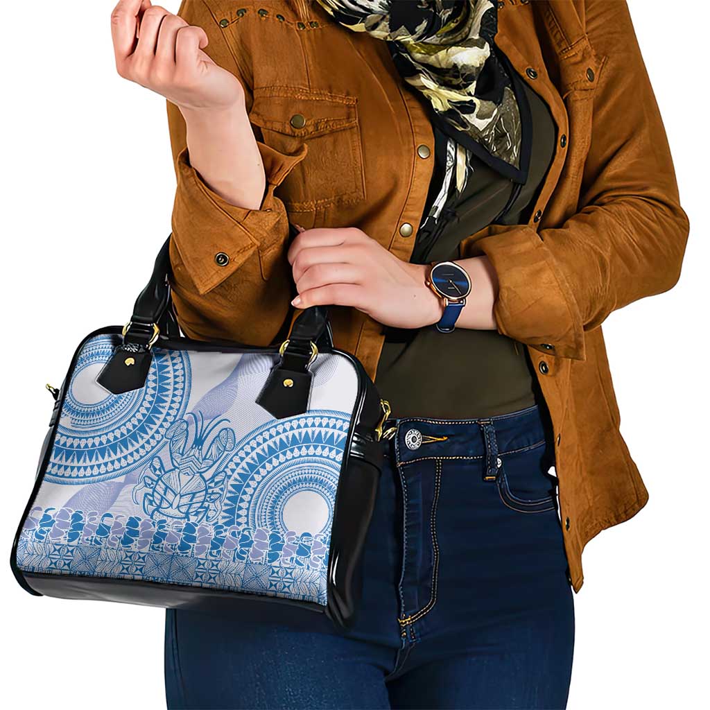 Niue Language Week Shoulder Handbag The Rock Coconut Crab - Siapo Blue Pastel