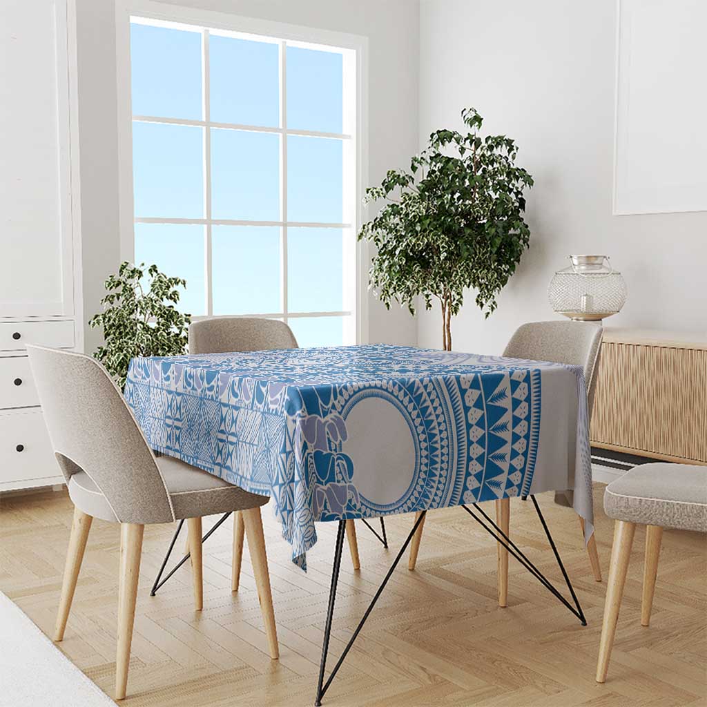 Niue Language Week Tablecloth The Rock Coconut Crab - Siapo Blue Pastel