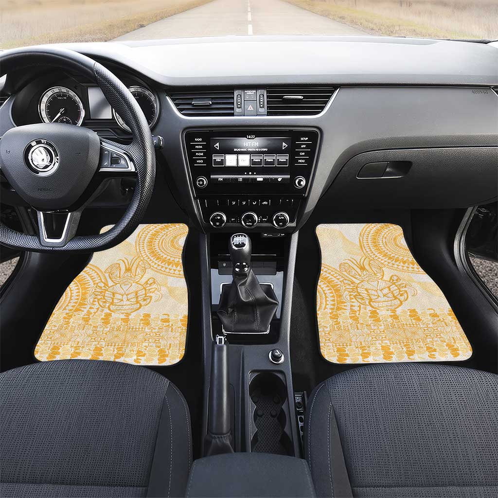 Niue Language Week Car Mats The Rock Coconut Crab - Siapo Gold Pastel