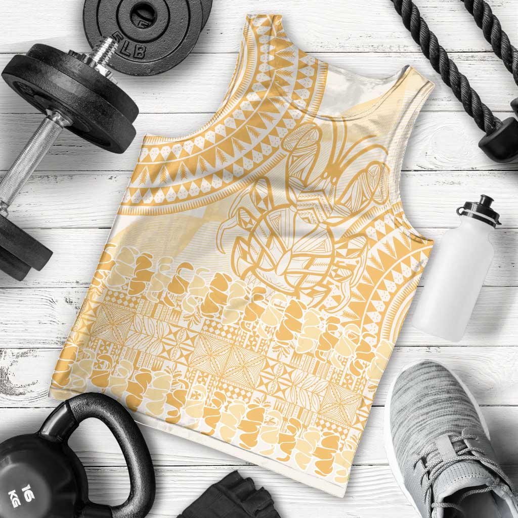 Niue Language Week Men Tank Top The Rock Coconut Crab - Siapo Gold Pastel