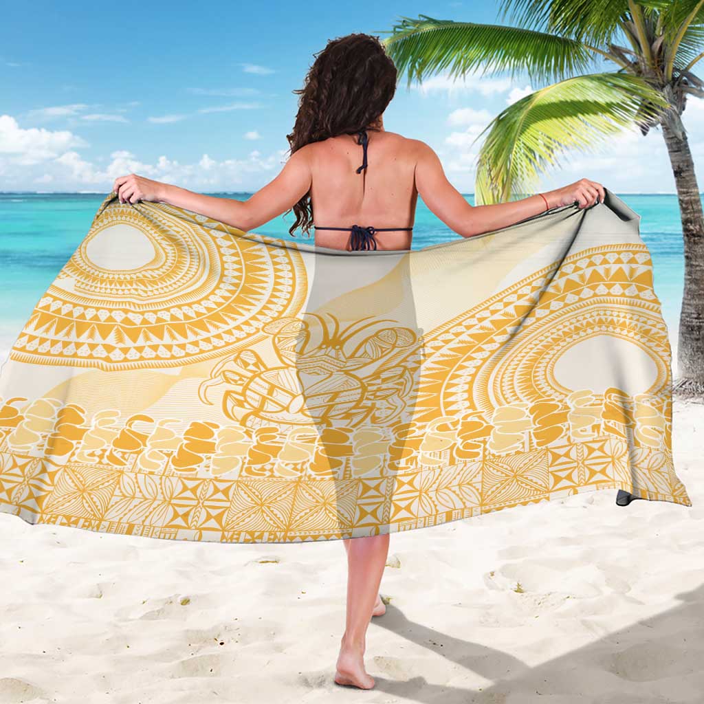 Niue Language Week Sarong The Rock Coconut Crab - Siapo Gold Pastel