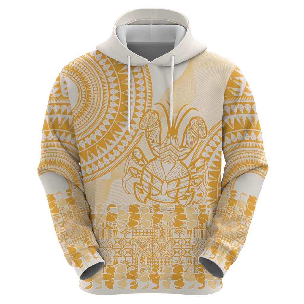 Niue Language Week Zip Hoodie The Rock Coconut Crab - Siapo Gold Pastel LT14 - Polynesian Pride