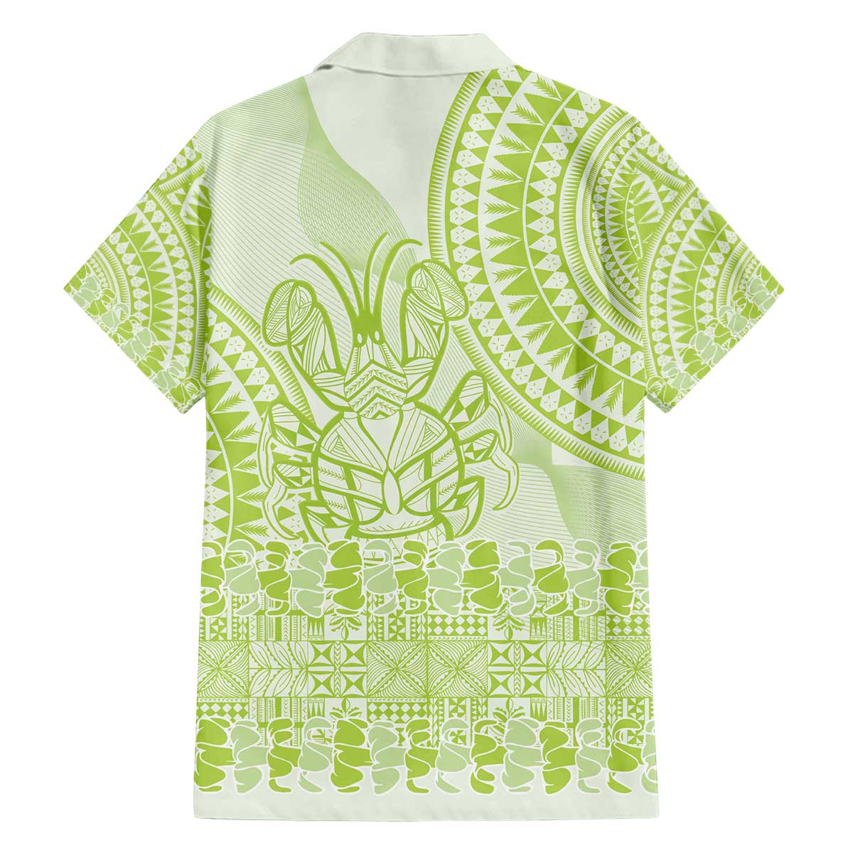 Lime Green Niue Language Week Family Matching Off The Shoulder Long Sleeve Dress and Hawaiian Shirt The Rock Coconut Crab - Siapo Pattern LT14 - Polynesian Pride