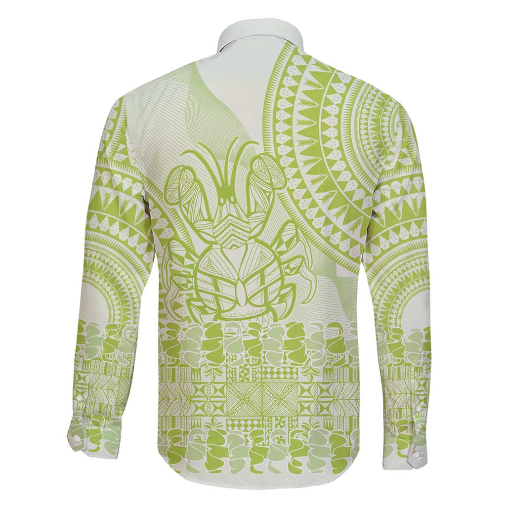 Lime Green Niue Language Week Family Matching Short Sleeve Bodycon Dress and Hawaiian Shirt The Rock Coconut Crab - Siapo Pattern LT14 - Polynesian Pride