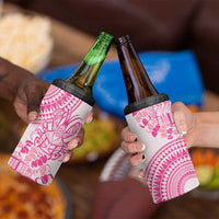 Pink Niue Language Week 4 in 1 Can Cooler Tumbler The Rock Coconut Crab - Siapo Pattern