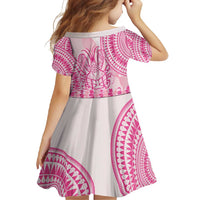 Pink Niue Language Week Family Matching Long Sleeve Bodycon Dress and Hawaiian Shirt The Rock Coconut Crab - Siapo Pattern LT14 - Polynesian Pride