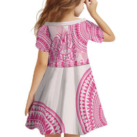 Pink Niue Language Week Family Matching Off Shoulder Maxi Dress and Hawaiian Shirt The Rock Coconut Crab - Siapo Pattern