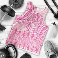 Pink Niue Language Week Men Tank Top The Rock Coconut Crab - Siapo Pattern