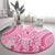 Pink Niue Language Week Round Carpet The Rock Coconut Crab - Siapo Pattern