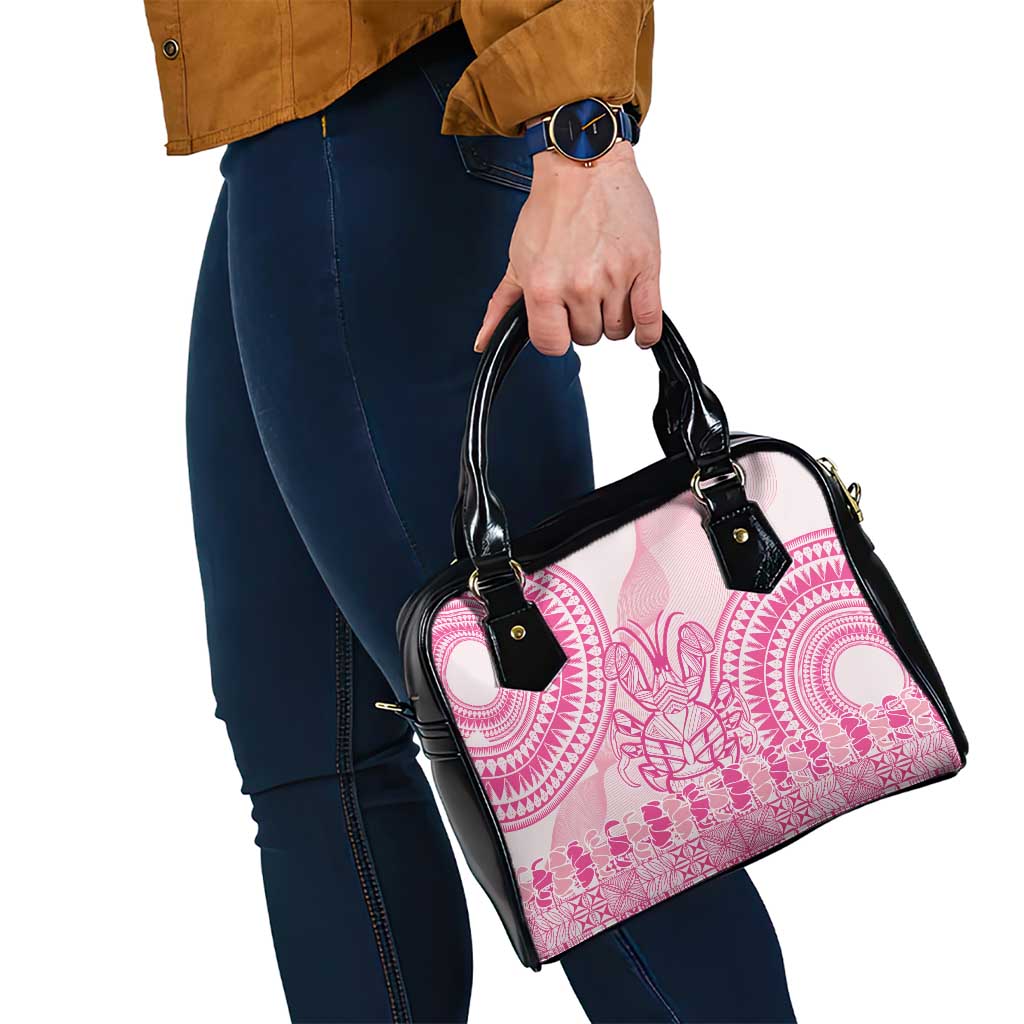 Pink Niue Language Week Shoulder Handbag The Rock Coconut Crab - Siapo Pattern