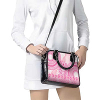 Pink Niue Language Week Shoulder Handbag The Rock Coconut Crab - Siapo Pattern