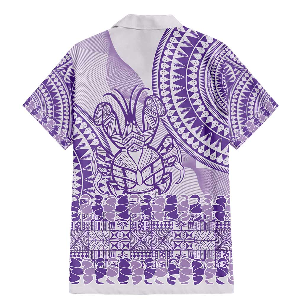 Purple Niue Language Week Family Matching Mermaid Dress and Hawaiian Shirt The Rock Coconut Crab - Siapo Pattern LT14 - Polynesian Pride