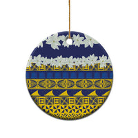 Tokelau Language Week Ceramic Ornament Tokelauan Tuluma With Gardenia Thunbergia