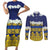 Tokelau Language Week Couples Matching Short Sleeve Bodycon Dress and Long Sleeve Button Shirt Tokelauan Tuluma With Gardenia Thunbergia