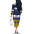 Tokelau Language Week Family Matching Off The Shoulder Long Sleeve Dress and Hawaiian Shirt Tokelauan Tuluma With Gardenia Thunbergia