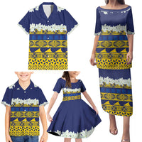 Tokelau Language Week Family Matching Puletasi and Hawaiian Shirt Tokelauan Tuluma With Gardenia Thunbergia LT14 - Polynesian Pride