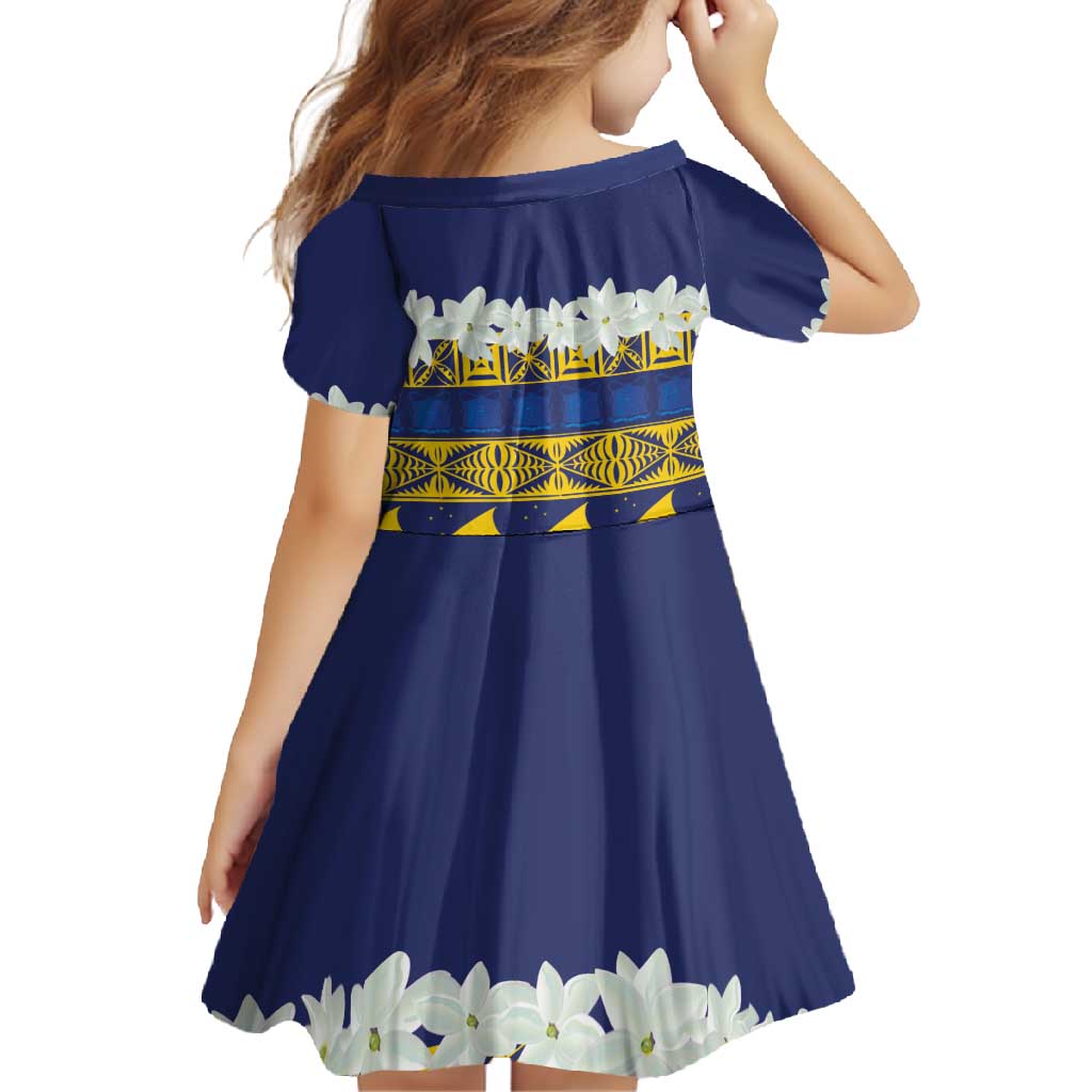 Tokelau Language Week Family Matching Short Sleeve Bodycon Dress and Hawaiian Shirt Tokelauan Tuluma With Gardenia Thunbergia LT14 - Polynesian Pride