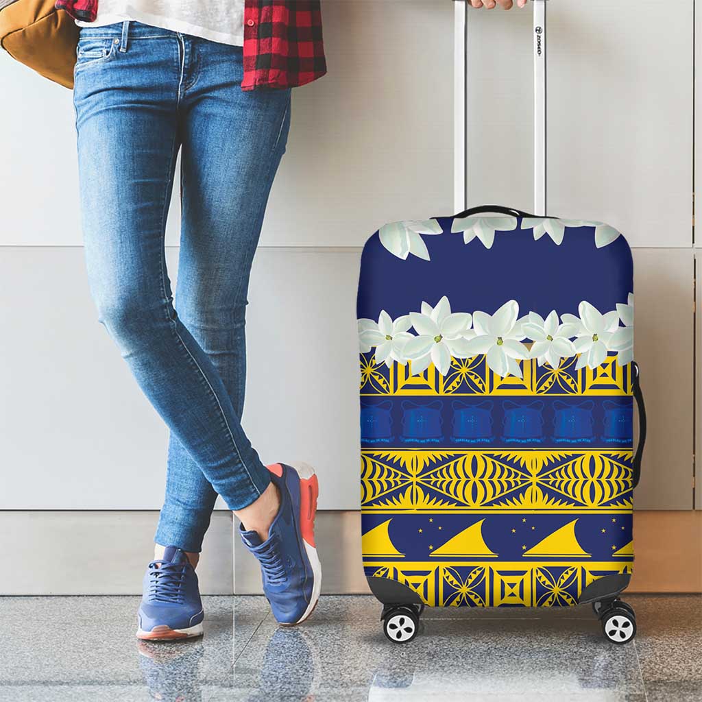 Tokelau Language Week Luggage Cover Tokelauan Tuluma With Gardenia Thunbergia